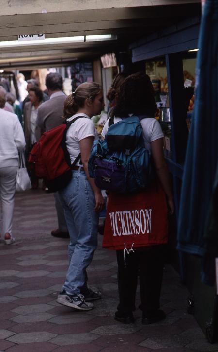 Students shop at Norwich Market, 1995