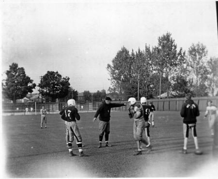 Coaching During Football Practice, c.1935