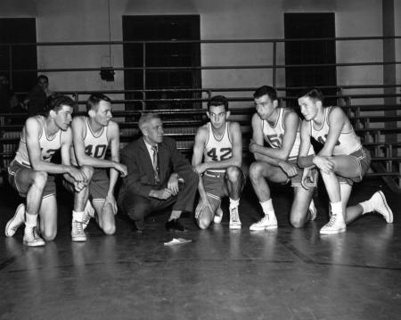 Coach Kennedy Meets with Players, 1949