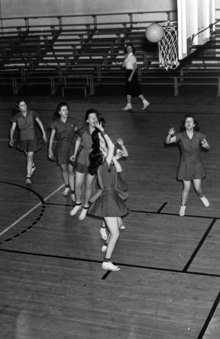 Women's Basketball Practice, c.1950