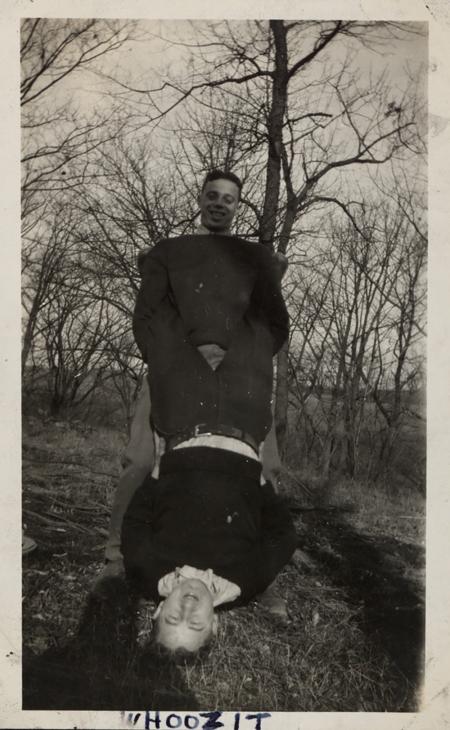 Two students at Cave Hill, c.1930