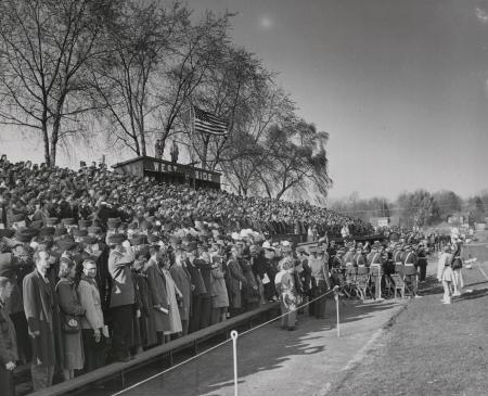 Crowd at Homecoming football game, 1952