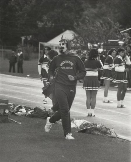 Red Devil at Homecoming game, 1982