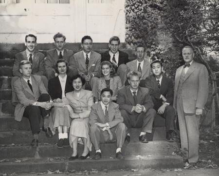 President Edel with International students, c.1950 