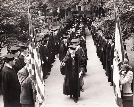 Faculty Procession at Commencement, 1949