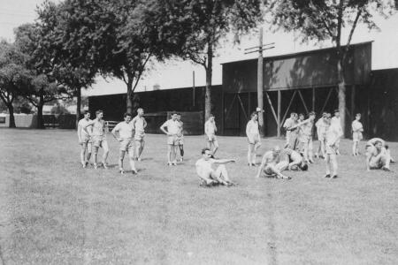 Obstacle course on Biddle Field, 1944