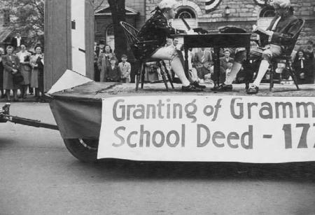 Granting of Grammar School Deed Float, 1948