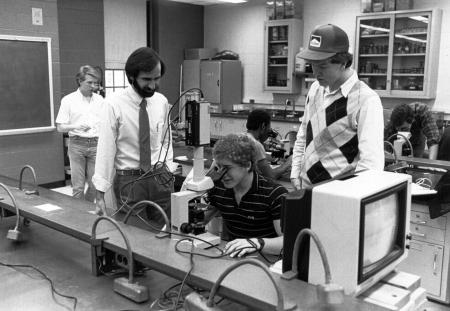 Microscopy lab, 1985