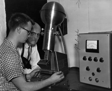 Professor Ernest Vuilleumier with student, c.1955