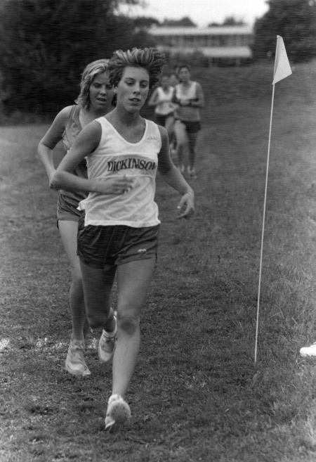 Christine Duerksen runs cross country, 1988