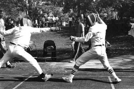 Fencing at Springfest, 1980