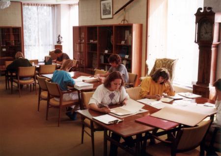 Students studying in the May Morris Room, c.1990
