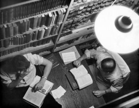Students studying in Bosler Hall, 1950