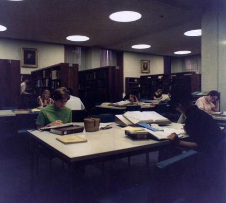 Students studying in Spahr Library, 1968
