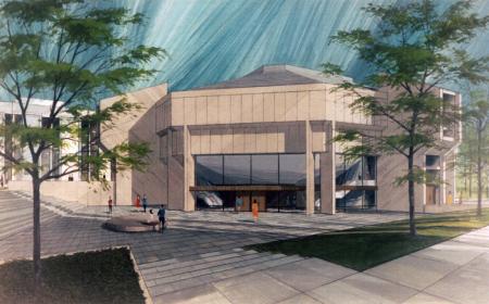 Anita Tuvin Schlechter Auditorium, architect's rendering, c.1969