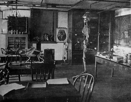 Denny Hall Biology classroom, c.1920