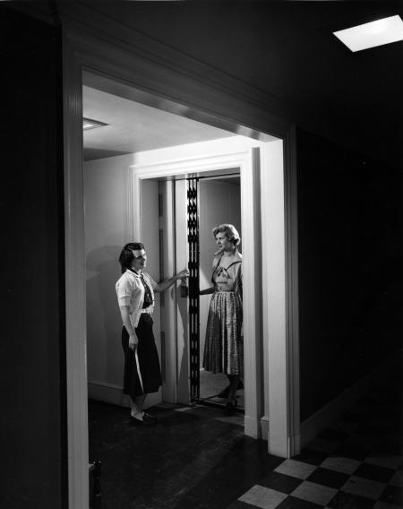 Drayer Hall elevator, c.1955