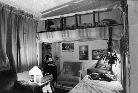Fraternity Quadrangle dorm room, c.1975