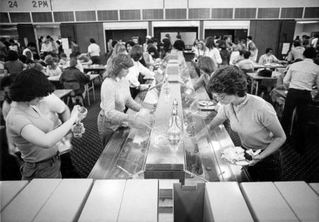 Students in the HUB Dining Hall, 1982