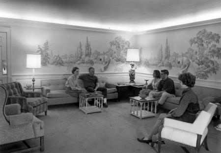 Adams Hall common room, 1964