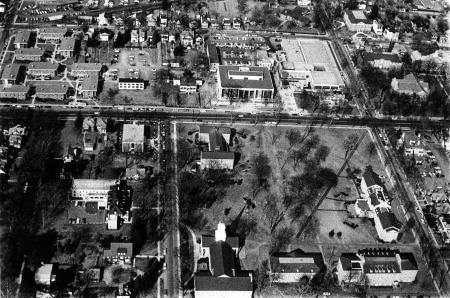Aerial view of campus, c.1965