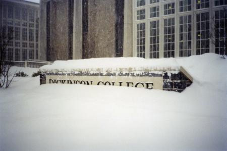 Waidner-Spahr Library covered in snow, 2003