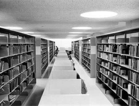 Spahr Library study corrals, c.1970