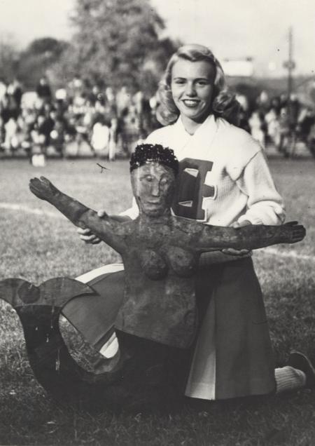 Cheerleader with Mermaid, c.1950