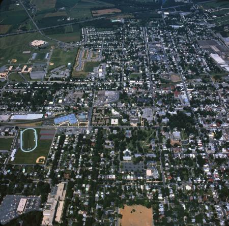 Aerial view of campus, 1981