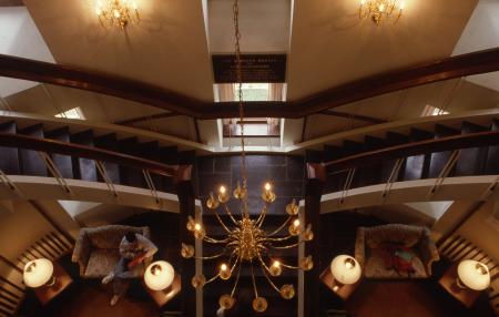 East College interior stairs, 1988