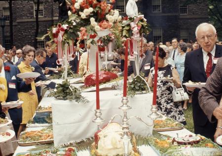Alumni Weekend buffet table, 1970