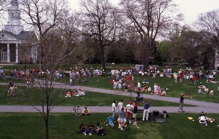 Springfest activities on Morgan Field, 1988