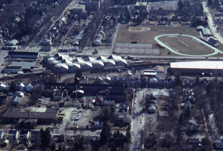 Aerial view of campus, 1980