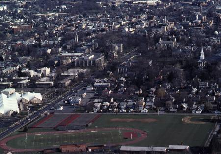 Aerial view of campus, 1989