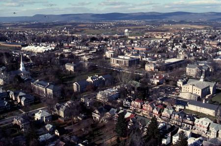 Aerial view of campus, 1989