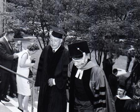 President Howard Rubendall at Commencement, 1964