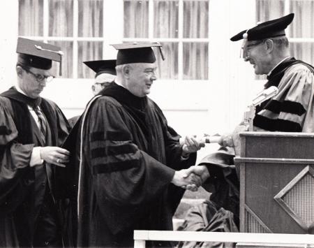 Rolland Adams receives Honorary degree, 1966