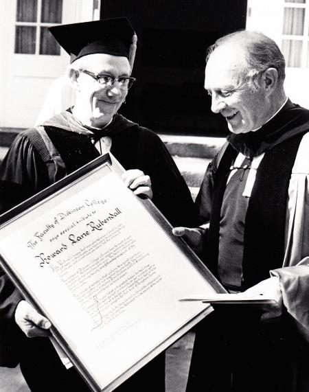 President Rubendall and Dr. Long at Commencement, 1971