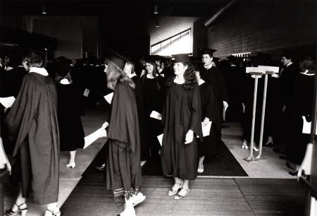 Students at Commencement, 1983