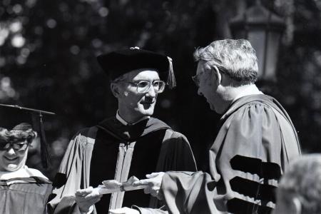 Dean Allan and President Banks at Commencement, 1985