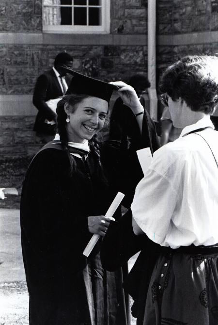 Suzanne Bennett at Commencement, 1986