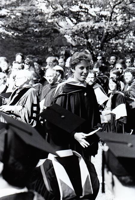 Barbara Stauch at Commencement, 1986