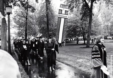 Student procession at Commencement, 1997