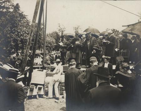 Cornerstone laying ceremony for Denny Hall, 1904