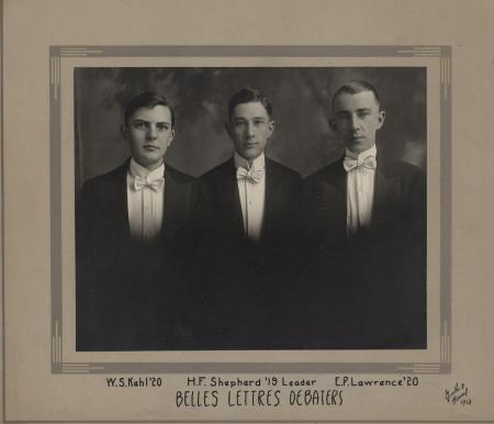 Belles Lettres Society Debaters, 1918