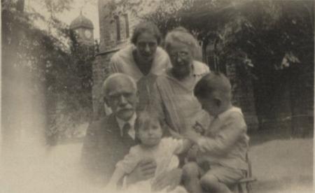 Morgan family outside of Bosler Hall, c.1922