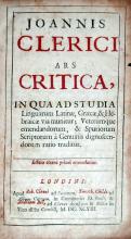 Ars Critica, In Qua Ad Studia Linguarum Latinae, Graecae, & Hebraicae via munitur