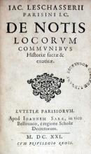 De Notis Locorvm Commvnibvs Historiae sacrae & exoticae