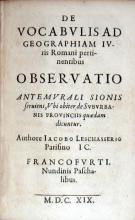 De Vocabvlis Ad Geographiam Ivris Romani pertinentibus Observatio