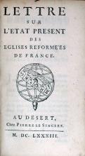 Lettre Sur L'Etat Present Des Eglises Reformées De France